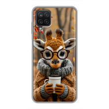 Печатный чехол «Зверята с кофе» для Samsung Galaxy A12 – Жираф с кофе