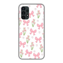 Чехол с бантиками на Самсунг А13 (4G) (Банты и цветы)