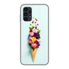 Чехлы с тематикой "ЦВЕТЫ" на Samsung Galaxy A13 (4G) (Цветок-мороженное)