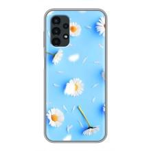 Чехол с Цветами для Samsung Galaxy A13 (5G) (ромашки на голубом)