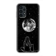 Чехол с рисунком кот на Samsung Galaxy A13 (5G) (Девушка с котом)