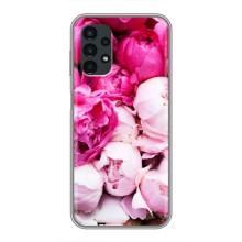 Силиконовый бампер с принтом (цветочки) на Самсунг Галакси А13 (5G) (Пионы)