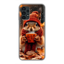 Печатный чехол «Зверята с кофе» для Samsung Galaxy A13 (5G) – Белка с кофе