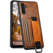 Кожаный чехол Wallet case and straps для Samsung Galaxy A14 4G/5G – Коричневый