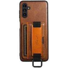 Кожаный чехол Wallet case and straps для Samsung Galaxy A14 4G/5G (Коричневый)