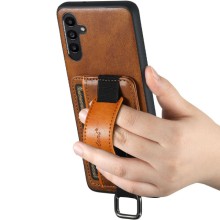 Шкіряний чохол Wallet case and straps для Samsung Galaxy A14 4G/5G – Коричневий