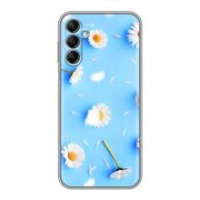 Чехол с Цветами для Samsung Galaxy A14 5G (ромашки на голубом)
