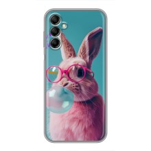 Чехол с принтом стильные животные для Самсунг А14 5G (Кролик в очках)