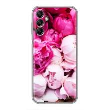 Силиконовый бампер с принтом (цветочки) на Самсунг Гелекси А14 (5G) (Пионы)