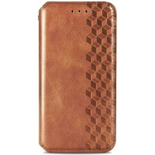 Кожаный чехол книжка GETMAN Cubic (PU) для Samsung Galaxy A15 4G/5G / M15 5G (Коричневый)