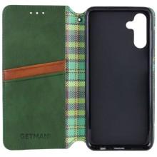Кожаный чехол-книжка GETMAN Cubic (PU) для Samsung Galaxy A15 4G/5G / M15 5G – Зеленый