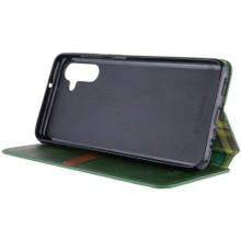 Кожаный чехол-книжка GETMAN Cubic (PU) для Samsung Galaxy A15 4G/5G / M15 5G – Зеленый