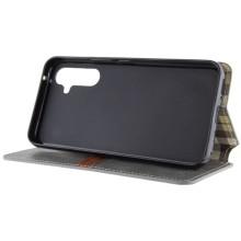 Кожаный чехол-книжка GETMAN Cubic (PU) для Samsung Galaxy A15 4G/5G / M15 5G – Серый