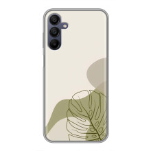 Силконовий чохол з принтом в квітах на Samsung Galaxy A15 (A155) – Монстера зелена