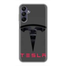 Силиконовый бампер с картинкой машины на Samsung Galaxy A15 (A155) – Logo TESLA