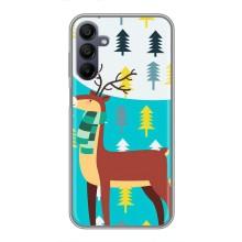 Силиконовый бампер с картинкой животных для Samsung Galaxy A15 (A155) (Олень с шарфом)