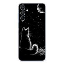 Чехол с принтом для Samsung Galaxy A16 5G (AlphaPrint) Модные коты (Котик и луна)