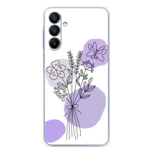 Силиконовый чехол с принтом в цветах на Samsung Galaxy A16 5G – Фиолетовый букет