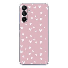Чехол с розовым рисунком для Samsung Galaxy A16 5G (Сердечки на розовом)