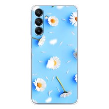 Чехол с Цветами для Samsung Galaxy A16 (ромашки на голубом)