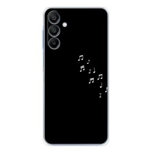 Чехол с картинками на черном фоне для Samsung Galaxy A16 – Ноты