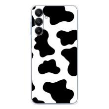 Чехол с принтом коровы на Гелекси А16 (Черный принт)