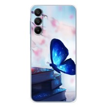 Силиконовый бампер с картинкой животных для Samsung Galaxy A16 (Бабочка синяя)
