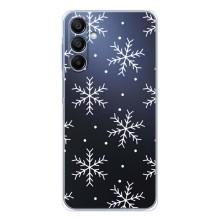 Зимні Чохли для Гелексі А16 - прозорий фон (Білі сніжинки)