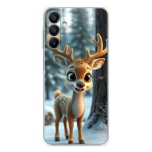 Яркий чехол для Samsung Galaxy A16 с Зимними Оленятами – Оленёнок в лесу
