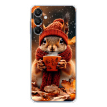 Печатный чехол «Зверята с кофе» для Samsung Galaxy A16 – Белка с кофе