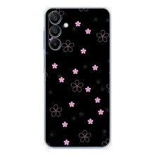 Чохол з розовим принтом для Samsung Galaxy A17 (Рожеві квіти на чорному)