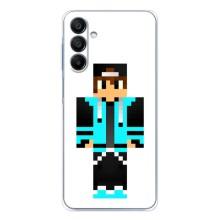 Чехлы для Samsung Galaxy A17 (Персонажи Майн Крафт) (Мальчик в голубом)