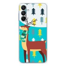 Силиконовый бампер с картинкой животных для Samsung Galaxy A17 (Олень с шарфом)