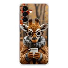 Печатный чехол «Зверята с кофе» для Samsung Galaxy A17 – Жираф с кофе
