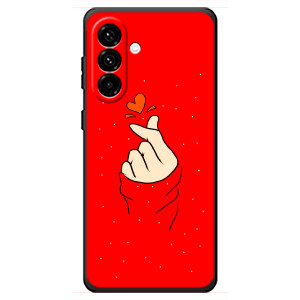 Чехлы (Знак сердечка) на Samsung Galaxy A18 4G – Сердце на красном