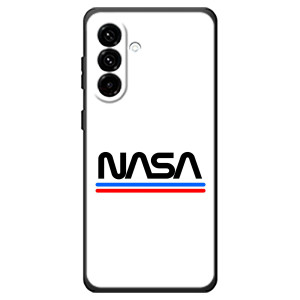 Силиконовый бампер с принтом "Наса" на Samsung Galaxy A18 4G – NASA на белом фоне