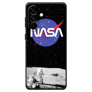 Силиконовый бампер с принтом "Наса" на Samsung Galaxy A18 4G – Nasa на луне