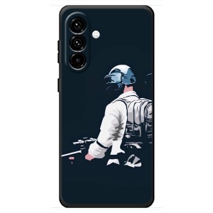 Силиконовый чехол с картинкой "Герой Pubg" на Samsung Galaxy A18 4G (В экиперовке)