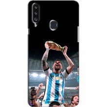 Чехлы Лео Месси Аргентина для Samsung Galaxy A20s (A207) (Счастливый Месси)