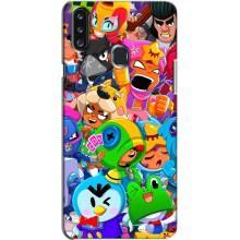 Чехлы Brawl Stars для Samsung Galaxy A20s (A207) (AlphaPrint) – Герои Бравл Старс