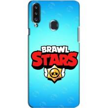 Чехлы Brawl Stars для Samsung Galaxy A20s (A207) (AlphaPrint) – Лого Бравл Старс