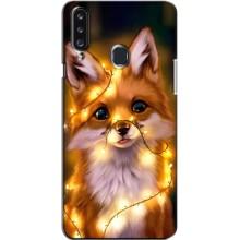 Чехлы с картинкой Лисички для Samsung Galaxy A20s (A207) (VPrint) (Лисичка в гирляндах)