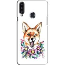 Чехлы с картинкой Лисички для Samsung Galaxy A20s (A207) (VPrint) (Веселая лисичка)