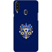 Чохли для Samsung Galaxy A20s (A207) Укр. Символіка (AlphaPrint) (Квітковий Герб)