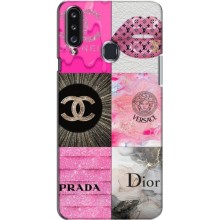 Чехол (Dior, Prada, YSL, Chanel) для Samsung Galaxy A20s (A207) (Модница)