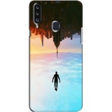 Чехол с человеком пауком для Samsung Galaxy A20s (A207) - (AlphaPrint) (Паук человек)