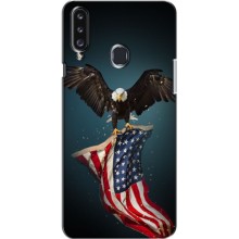 Чехол Флаг USA для Samsung Galaxy A20s (A207) – Орел и флаг