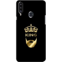 Чехол (Корона на чёрном фоне) для Самсунг А20с (2017) (KING)