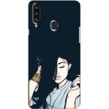 Чехол с печатью для Samsung Galaxy A20s (A207) - (Мода) (AlphaPrint) (Красивая девочка)