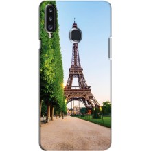 Чехол Эйфелева Башня для Samsung Galaxy A20s (A207) - (AlphaPrint) (Дорога в Париж)